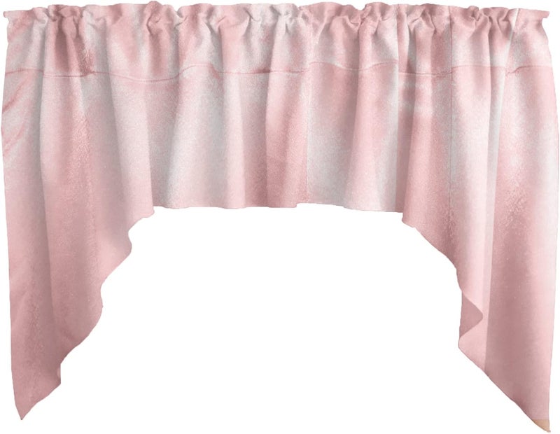 Zen Creative Designs Solid Shiny Satin Swag Window Valance Home Décor Bedroom Nursery Kitchen Window (Pink) - Image 1